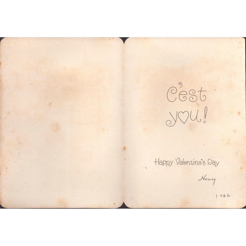 Vintage 1966 Hallmark Valentine Card French Sailor C'est Magnifique Used